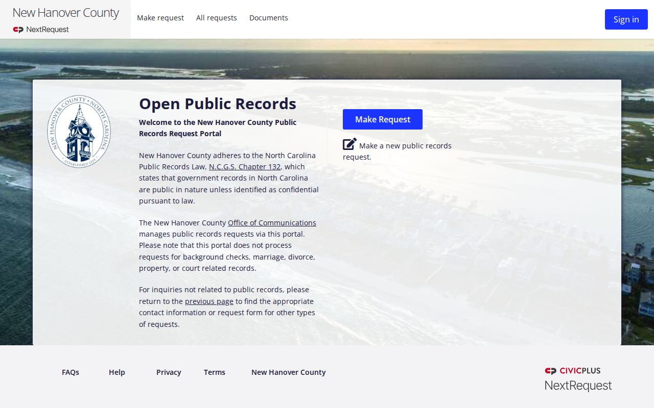 Wilmington public records request and tracking portal