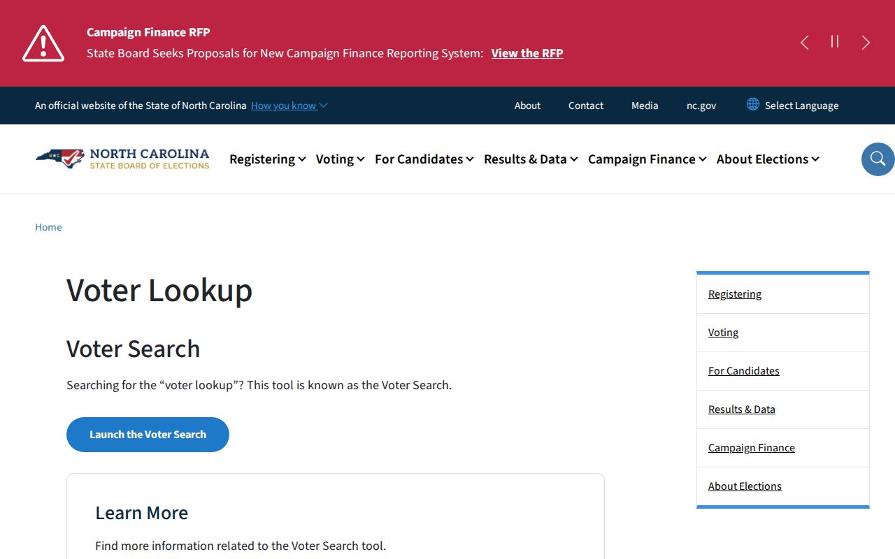 Wilmington voter registration lookup guidance from North Carolina elections